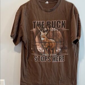 Delta Brown Short Sleeve Tee with Outdoor Deer Graphic